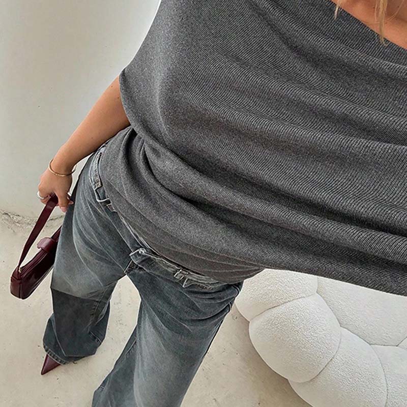 Women's Asymmetrical Off-Shoulder Batwing Sleeve Top👚 - Seldom Seen Styles