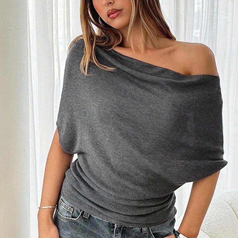 Women's Asymmetrical Off-Shoulder Batwing Sleeve Top👚 - Seldom Seen Styles