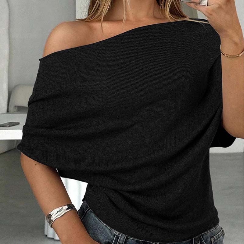 Women's Asymmetrical Off-Shoulder Batwing Sleeve Top👚 - Seldom Seen Styles