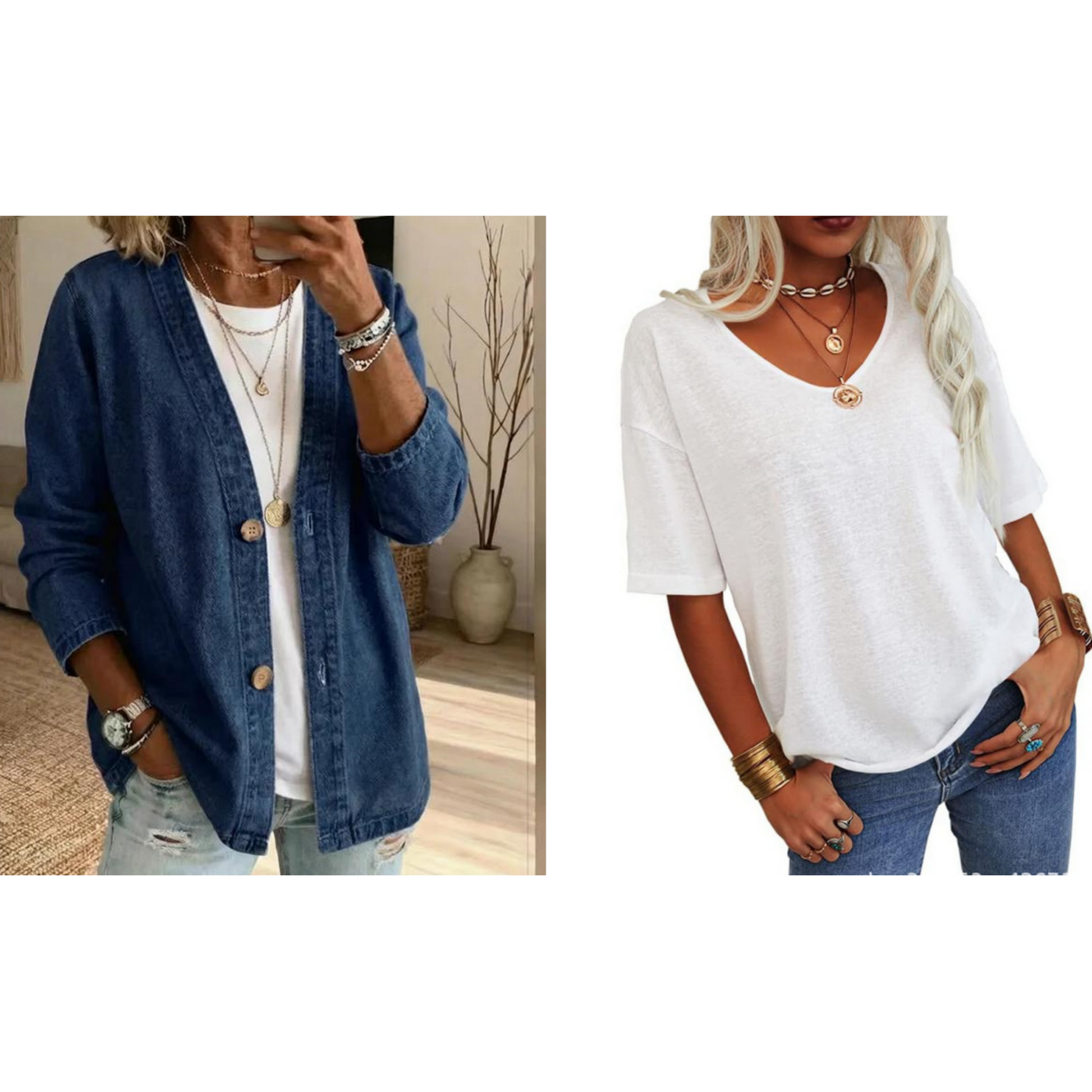 Women's Denim Jacket Button Down Long Sleeve Casual Loose Fit Jean Jacket - Seldom Seen Styles