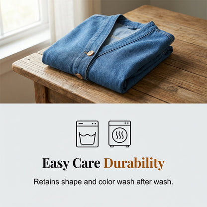 Women's Denim Jacket Button Down Long Sleeve Casual Loose Fit Jean Jacket