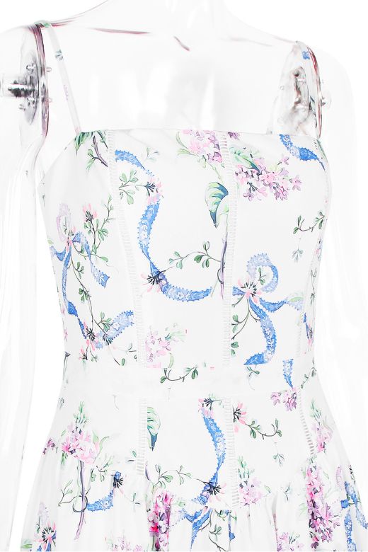 Tasmin Midi Dress - White Floral - Seldom Seen Styles