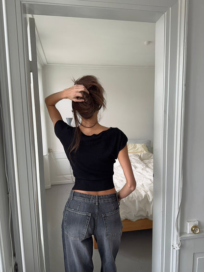 Lilu form fitting top - Black