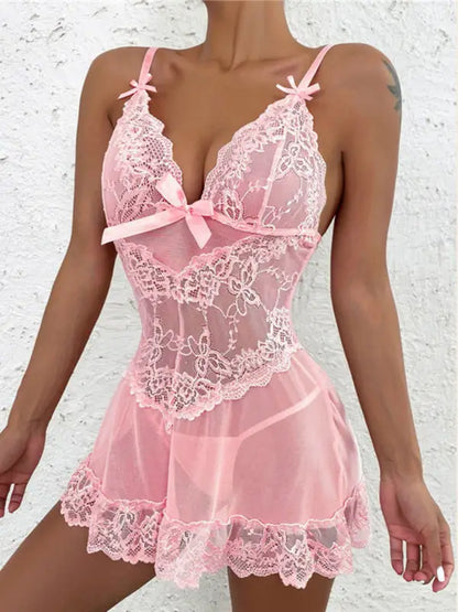 Unforgettable Lace Babydolls Lingerie Set