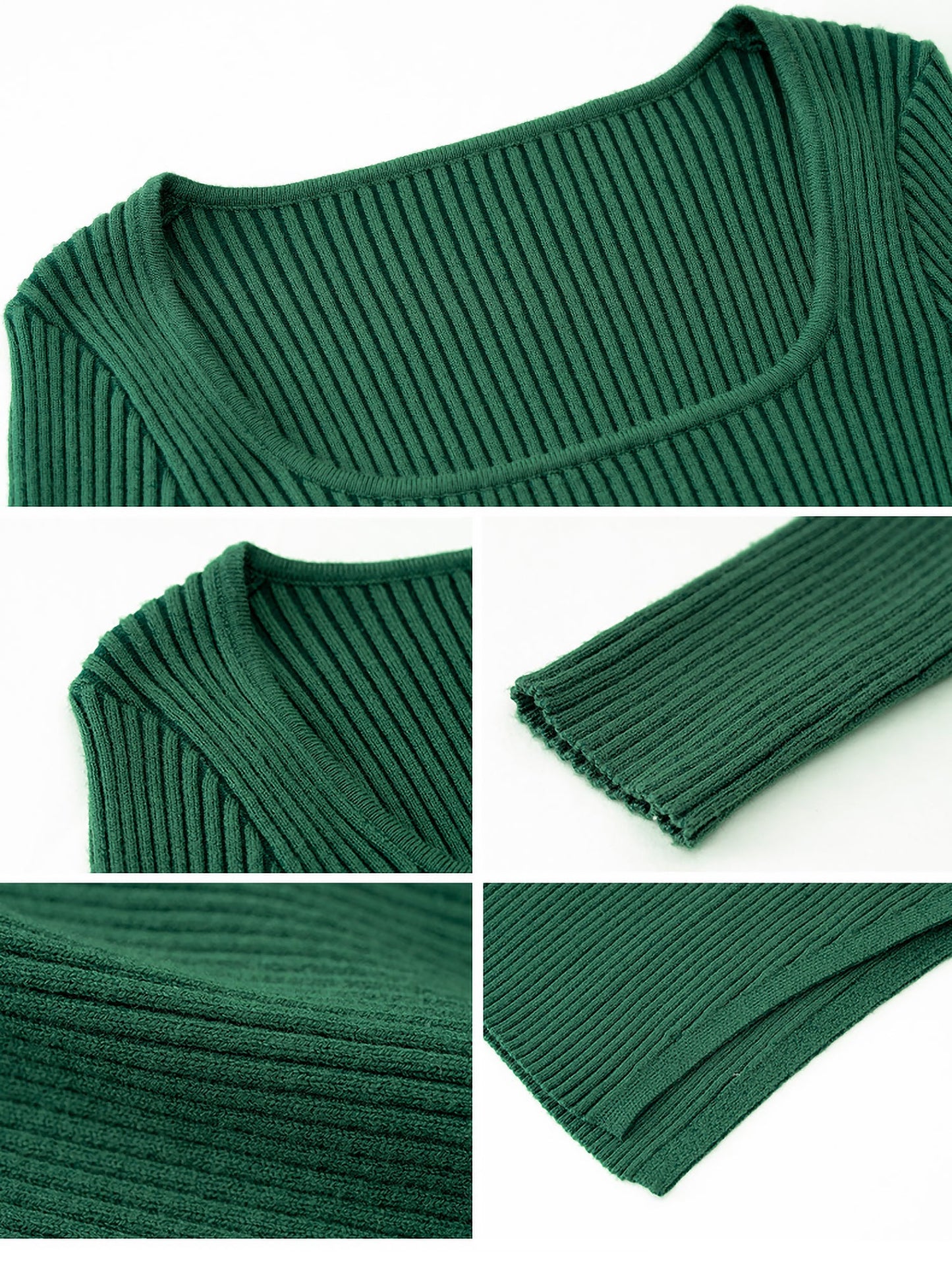 Solid Color Ribbed Knit Bodycon Midi Slit Sweater Dress - Seldom Seen Styles