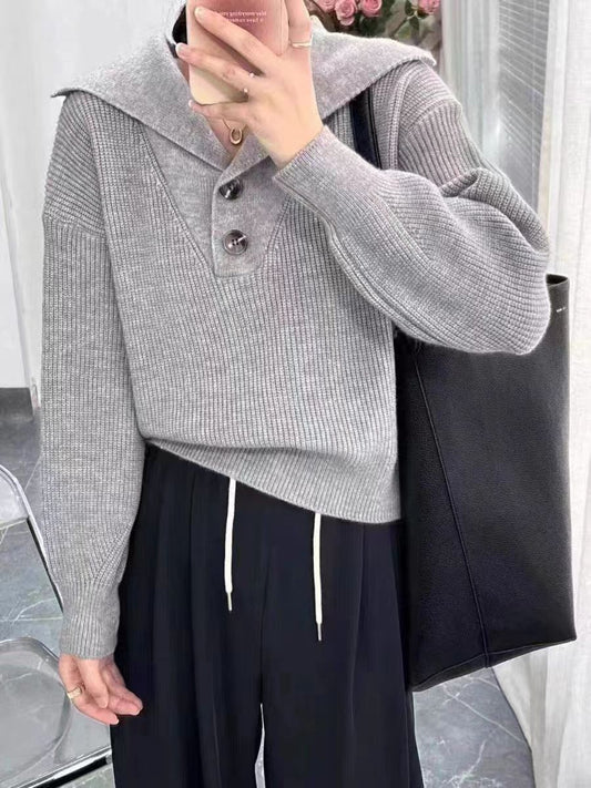 Sweater 2023 new style spring and autumn outer women fashion fashion knitted sweater design sense niche women's top