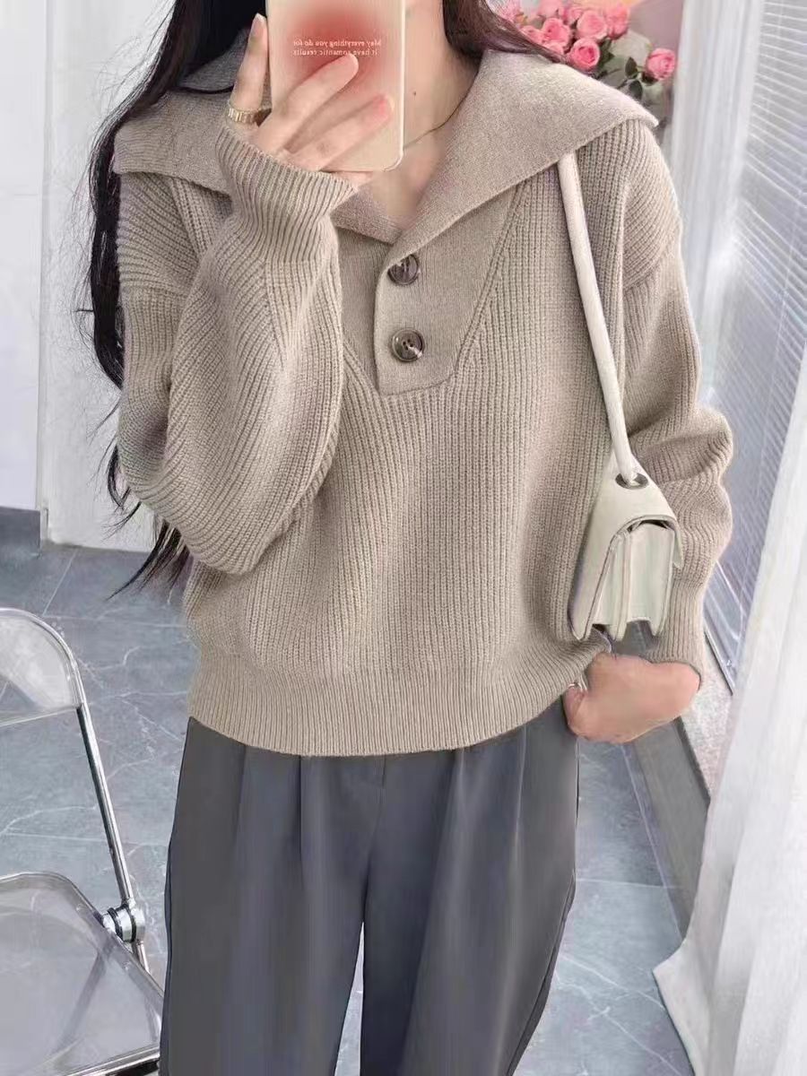 Sweater 2023 new style spring and autumn outer women fashion fashion knitted sweater design sense niche women's top