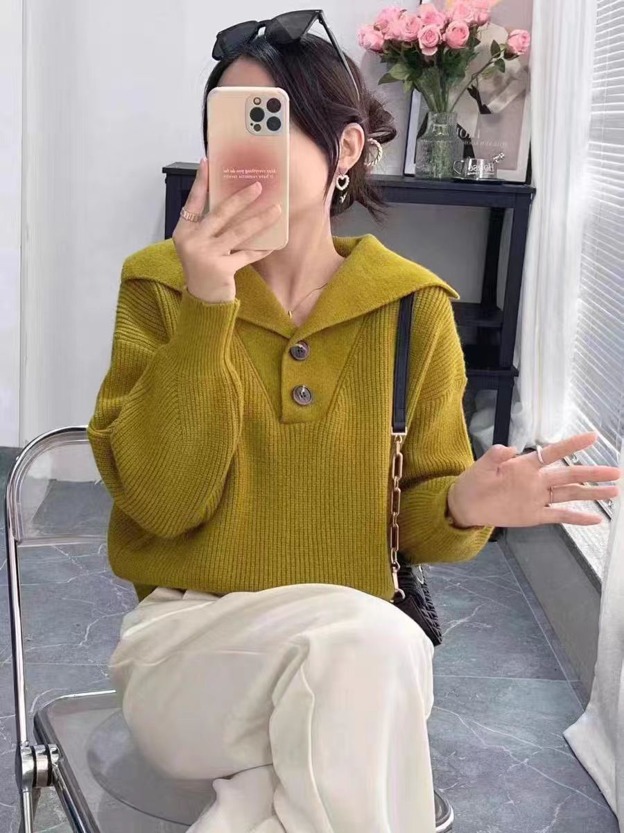 Sweater 2023 new style spring and autumn outer women fashion fashion knitted sweater design sense niche women's top