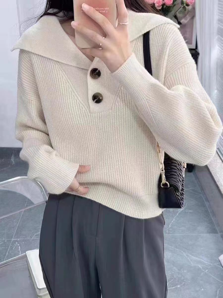 Sweater 2023 new style spring and autumn outer women fashion fashion knitted sweater design sense niche women's top